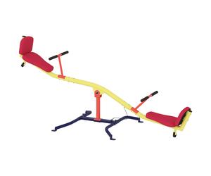 AIYAPLAY Balançoire à bascule pour enfant 3 à 12 ans, trébuchet rotatif 360°, sièges rembourrés avec dossiers, multicolore