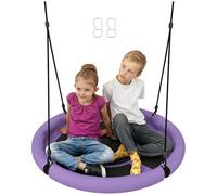 AIYAPLAY Balançoire nid Ø98 cm Réglable Balançoire Enfant jusqu'à 100 kg, Balançoire Assiette Balançoire de Jardin pour Enfants de 3 à 8 Ans, Extérieur, Violet