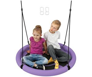 AIYAPLAY Balançoire nid Ø98 cm Réglable Balançoire Enfant jusqu'à 100 kg, Balançoire Assiette Balançoire de Jardin pour Enfants de 3 à 8 Ans, Extérieur, Violet