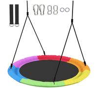 AIYAPLAY Balançoire-nid Réglable Balançoire suspendue jusqu'à 300kg avec cordes réglables 100 x 100 x 180 cm Multicolore