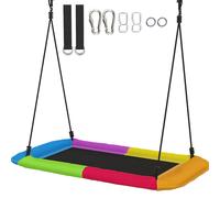 AIYAPLAY Balançoire-nid réglable suspendue jusqu'à 300 kg avec cordes réglables pour 3-8 ans 148x77x180 cm Multicolore