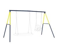 AIYAPLAY Balançoire portique pour Enfant Double balançoire 150 kg Bleu