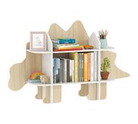 AIYAPLAY Bibliothèque Enfant Design Dinosaure, Meuble de Rangement pour Jouets et Livres, avec 6 Compartiments, 72,2 cm de Hauteur, pour Chambre ou Salle de Jeux, Bois Naturel