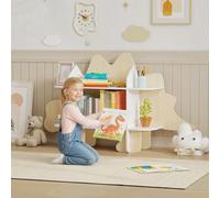 AIYAPLAY Bibliothèque enfant meuble de rangement pour jouets et livres 6 compartiments 120x28x72,2cm bois naturel