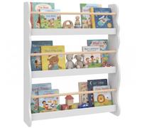 AIYAPLAY Bibliothèque Murale Enfant 3-8 Ans à 3 Niveaux Blanc | Étagère à Livre Enfant, Meuble de Rangement pour Salle de Jeux, Salon et Coin Lecture
