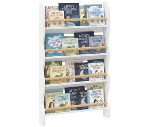 AIYAPLAY Bibliothèque Murale pour Enfant,Rangement Livre 4 Niveaux, Blanc