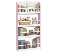 AIYAPLAY Bibliothèque Murale pour Enfant Rangement Livre 4 Niveaux Rose