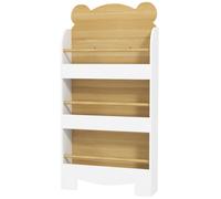AIYAPLAY Bibliothèque pour enfant rangement livres, étagères pour 3 à 8 ans en bois, MDF blanc in vec garde-corps Aosom France