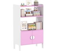 AIYAPLAY Bibliothèque pour enfants Étagère pour enfants avec 2 étagères ouvertes, 2 placards, étagère de rangement avec protection anti-basculement, pieds antidérapants, étagère à jouets