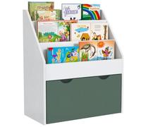 AIYAPLAY – Bibliothèque pour enfants Multi-rangement – 3 étagères, tiroir – 62,5×30×70 cm – Vert