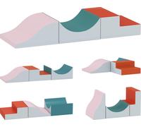 AIYAPLAY Blocs de construction en mousse Enfants 3 pièces Escalade Blocs de construction souples Set de gros blocs de construction Bébé Blocs de construction géants Cuir synthétique Gris clair