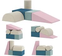 AIYAPLAY Blocs de construction en mousse pour enfants 5 pièces Escalade Blocs de construction géants Blocs de construction souples Grands blocs de construction avec aspect velours Jeu de construction