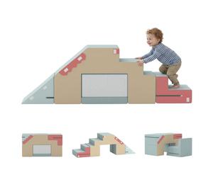 AIYAPLAY Blocs de Mousse Enfants Lot 2 Antidérapant XXL Multicolore | Blocs souples, Jouet Montessori, Blocs d'escalade, Pliable, Table & chaises, Housse amovible, pour la maison