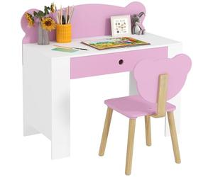 AIYAPLAY Bureau Enfant avec Plateau et tiroir Rose