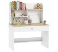 AIYAPLAY Bureau Enfant en Bois avec Rangement Plateau Large Blanc