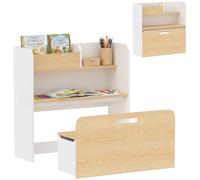 AIYAPLAY Bureau et Chaise pour Enfant 5 en 1 pour 3 à 8 Ans Blanc