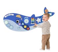 AIYAPLAY Busy Board Jouet, Tableau d'Activités Murale Baleine 13 en 1, Planche Motricité Bébé Jeux Educatif pour Garcon Fille dès 2 Ans, Bleu