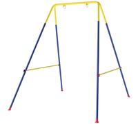 AIYAPLAY Cadre de balançoire pliable avec cadre en A, 2 crochets, 4 ancres de sol, pour enfants de 9 mois à 8 ans 128x155x157 cm Bleu
