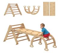 AIYAPLAY Cadre d'escalade Montessori 7-en-1 Pliable Bois Naturel