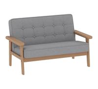 AIYAPLAY Canapé 2 Places pour Enfants, Fauteuil en Peluche avec Structure en Bois, siège et Dossier rembourrés, accoudoirs, pour Enfants +3 Ans, pour Chambre, Salle de Jeux, Gris