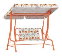 AIYAPLAY Chaise Bascule Enfants 2 Places Toit Réglable Ceintures Orange