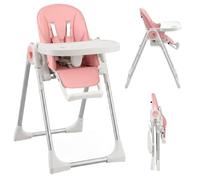 AIYAPLAY Chaise haute pliable pour bébés 6-36 mois/15 kg Rose