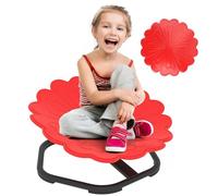 AIYAPLAY Chaise rotative sensorielle pour enfants, chaise pivotante en forme de fleur pour équilibre/coordination, entraînement, siège rotatif multi-positions avec base antidérapante, rouge