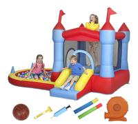 AIYAPLAY Château gonflable avec souffleur, aire de jeux gonflable avec toboggans, trampoline, piscine à balles, multicolore