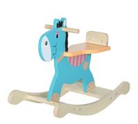 AIYAPLAY Cheval à Bascule pour Enfants Âne avec Guidon 2 à 5 Ans Vert Foncé | Jouet à Bascule Bébé en Bois, Base Stable, Intérieur et Extérieur, Cadeau pour Garçons et Filles