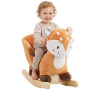 AIYAPLAY Cheval à Bascule pour Enfants Cerf Peluche 12 à 36 Mois Marron | Jouet à Bascule Bébé, Sons d'Animaux, Ceinture de Sécurité, Butée Anti-Basculement, Cadeau Garçons Filles