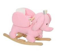 AIYAPLAY Cheval à bascule pour enfants, éléphant à bascule avec ceinture de sécurité et effets sonores, animal à pour les tout-petits de 18 à 36 mois, rose