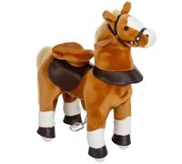AIYAPLAY Cheval à Monter pour Enfant, Cheval à roulettes, avec Selle surélevée, Effet sonore, pour Enfants de 3 à 5 Ans, Charge Max. 60 kg, Marron