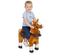 Cheval à monter pour enfant - AIYAPLAY - selle surélevée, effet sonore - pour enfants 3-5 ans, charge max. 60 kg - marron