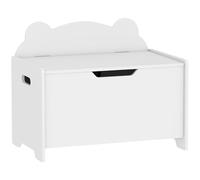 AIYAPLAY Coffre à Jouet Enfant Couvercle Rabattable 60 x 38 x 48 cm Blanc