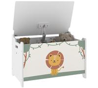 AIYAPLAY Coffre à jouets avec couvercle, coffre de rangement enfant avec charnières de sécurité, pour salon, salle de jeux, chambre d'enfant, vert