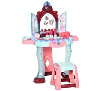 AIYAPLAY Coiffeuse Enfant Fille avec Miroir Magique 3 à 6 Ans Multicolore | Table de Maquillage avec Musique, Plateaux, Tiroir, Accessoires, Jouet Imaginatif pour Enfants