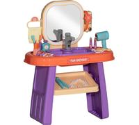 AIYAPLAY Coiffeuse pour enfants Coiffeuse avec miroir, lumière LED, musique, table de maquillage avec robinet, accessoires pour enfants de 3 à 6 ans, Violet