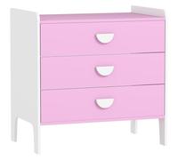 AIYAPLAY Commode pour Enfants Rangement 3 Tiroirs 60 x 40 x 60 cm Rose