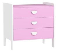 AIYAPLAY Commode pour Enfants Rangement 3 Tiroirs 60 x 40 x 60 cm Rose | Meuble de Rangement Chambre d'Enfant, Crèche, Salle de Jeux