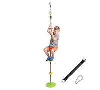 AIYAPLAY Corde d'escalade Balancoire 1,9 m, Balançoire Disque pour Enfants avec Plateforme, Sangle et Mousqueton, Parcours d'obstacles pour Enfants 3-8 Ans, Aire de Jeux pour Jardin, Vert