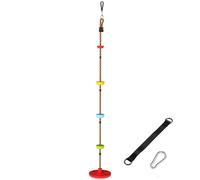 AIYAPLAY Corde d'escalade de jardin pour enfants avec marches et siège disque, en HDPE et PE, Rouge
