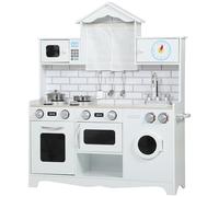 AIYAPLAY Cuisine pour Enfants avec Four, évier, Son pour 3-6 Ans Blanche