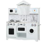 AIYAPLAY Cuisine pour Enfants avec Four, évier, Son pour 3-6 Ans Blanche | Ensemble de cuisine de jeu avec accessoires, cuisine jouet/poupée, ensemble de jeu, cadeau pour enfants