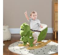 AIYAPLAY Dinosaure à bascule cheval à bascule enfants 18-36 mois avec marionnette à main ceinture de sécurité et 32 chansons