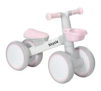 AIYAPLAY Draisienne Vélo Enfant 4 Roues Selle Réglable Gris Blanc Rose