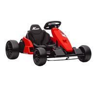 AIYAPLAY Drift Kart électrique pour enfant de 6 à 12 ans, 24 V, 6 à 18 km/h, avec 2 moteurs, mode dérive, siège réglable, musique MP3, port USB, klaxon, démarrage en douceur, rouge