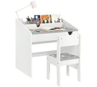 AIYAPLAY Ensemble bureau et chaise pour enfant 3 à 6 ans, bureau enfant garcon fille avec chaise, tiroir coulissant, table enfant avec chaise pour chambre à coucher, salle de jeux, crèche, gris Descri