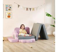 AIYAPLAY Ensemble de 12 blocs de mousse pour grimper, construire, ramper, tapis de jeu intérieur avec housse en cordon, Gris+Rose