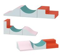 AIYAPLAY Ensemble de 3 blocs d'escalade et de rampe pour tout-petits, similicuir, mousse, Gris clair