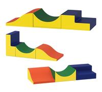 AIYAPLAY Ensemble de 3 Blocs d'Escalade et de Ramper pour Tout-Petits, Similicuir, Mousse, Jaune